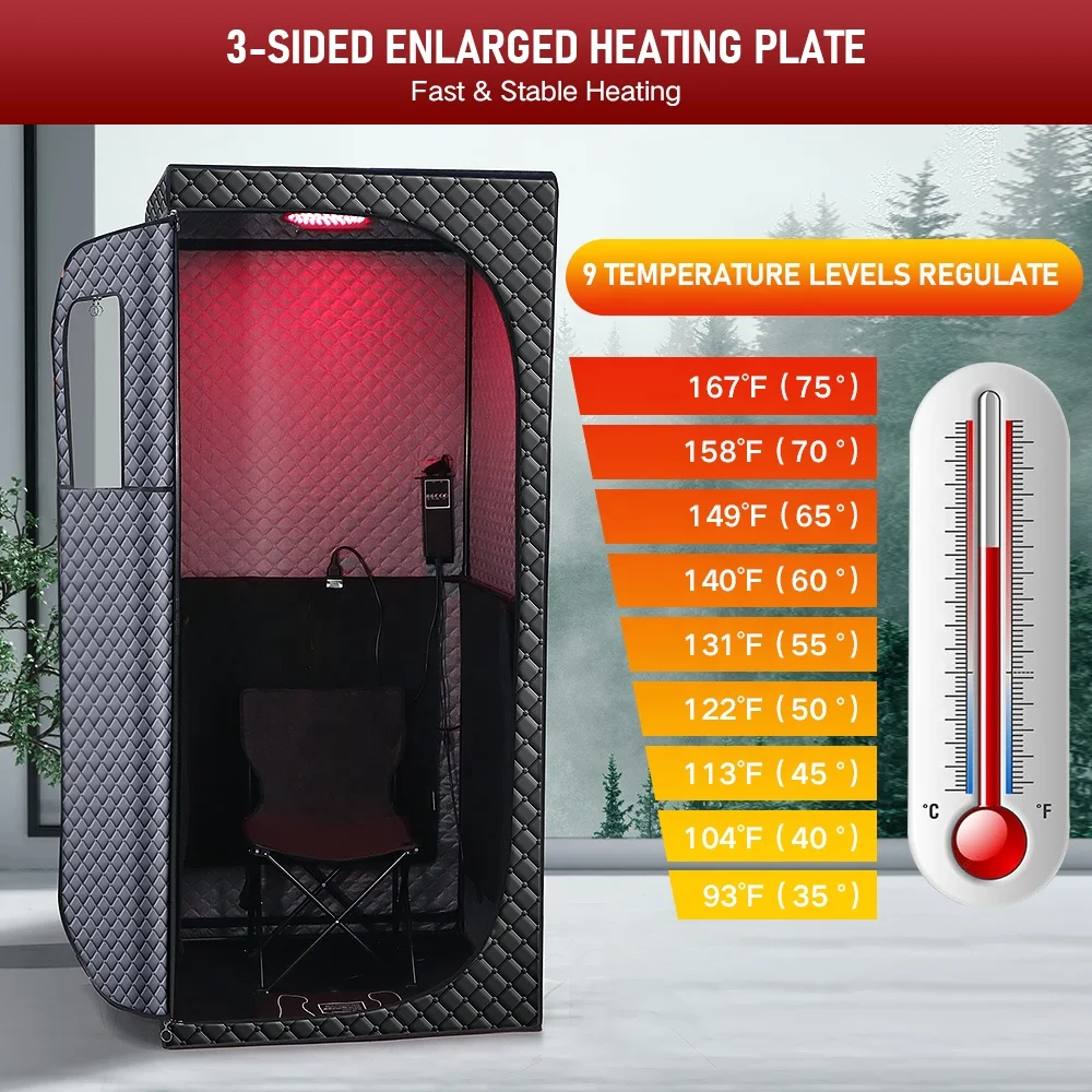Infrared Sauna Tent 660nm 850nm Red Light Therapy Dry Sauna Portable Steam Sauna